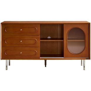 全友家居2025新款中古风备餐柜复古客厅沙发旁靠墙储物收纳柜家具