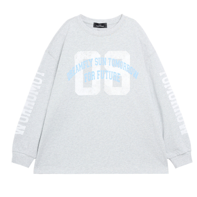 suntomorrow儿童长袖T恤男女童装宽松潮流字母印花上衣2026春装