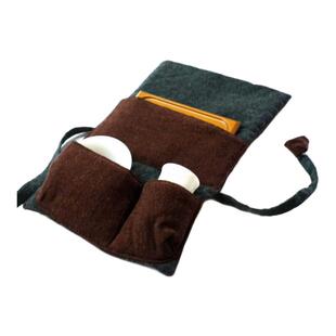 行家茶道茶具三件套收纳袋纯手工复古新中式便携旅行功夫茶具收纳