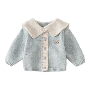 女童毛衣儿童上衣宝宝开衫外套2026新款春装穿搭巨好看春秋针织衫