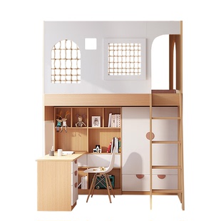 考拉森林儿童床小户型带书桌多功能儿童树屋儿童床衣柜床一体