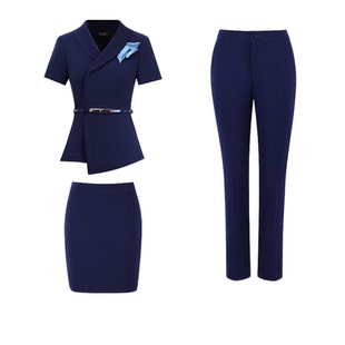 职业套装女夏季薄款韩范酒店前台接待售楼部珠宝店高端短袖工作服