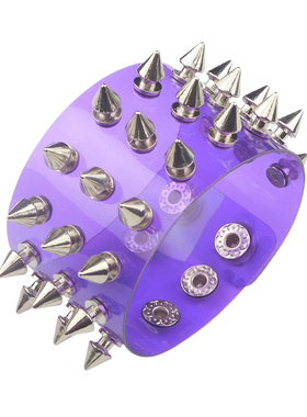 银色双层尖刺铆钉瑞丽软塑料手链