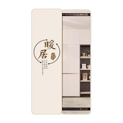 隐形推拉画奶油风玄关壁画全身镜