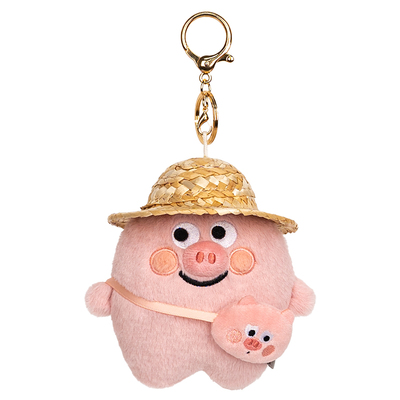 名创优品猪培根毛绒挂件钥匙扣
