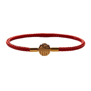 可可爱钢丝线手绳男女可穿黄金饰品替换绳情侣本命年福字按扣