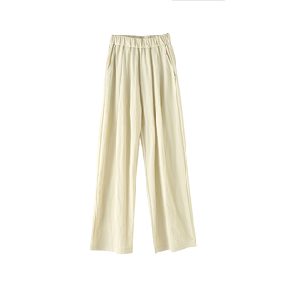 高腰直筒阔腿裤显瘦速干冰丝裤女夏季大码胖mm拖地休闲棉麻防晒裤