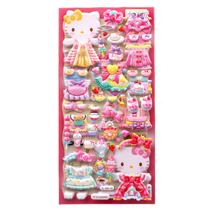 Holle Kitty换装贴画sticker可爱凯蒂猫装扮换衣服立体女孩小贴纸