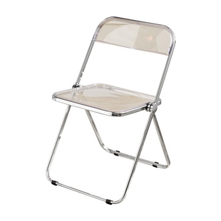 网红拍照透明椅子靠背折叠椅家用化妆椅服装店凳子奶茶店大排档椅
