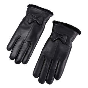 皮手套女男冬季保暖加绒加厚真羊毛皮手套防风皮毛一体棉手套骑车