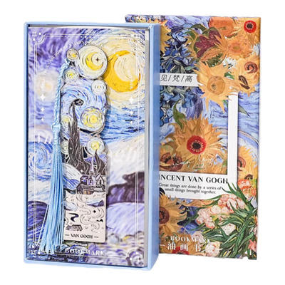 复古梵高油画金属书签莫奈黄铜故宫文创镂空敦煌纪念品生日礼物重阳节小礼物奖励学生文具高颜值女生送朋友