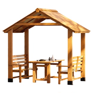 屋顶花园凉亭桌椅天台楼顶阳光房露台帐篷室外四角雨棚木质遮阳棚