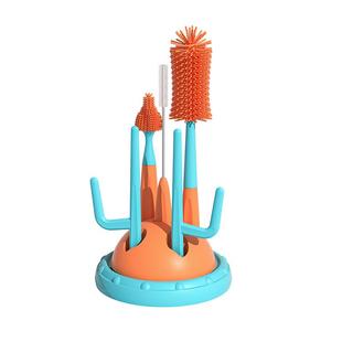 奶瓶刷新生婴儿专用直柄奶嘴刷吸管刷清洗沥干架清洁刷置物架套装