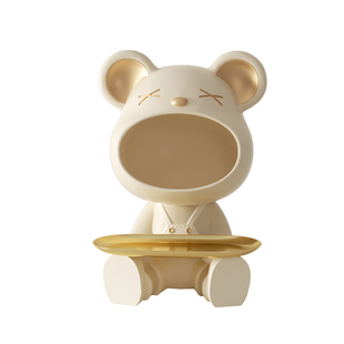 暴力熊钥匙收纳大嘴托盘摆件奶油风入户玄关鞋柜装饰品乔迁礼物