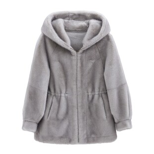 230胖斤妈冬装外套洋气皮草加肥加大码中老年女高贵皮毛一体大衣