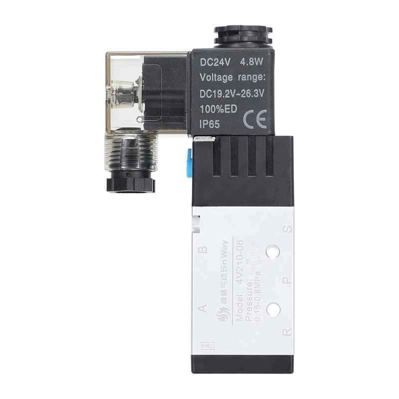 神威电磁阀4v210-08气动12v气阀控制器开关24v电子阀220v二位五通