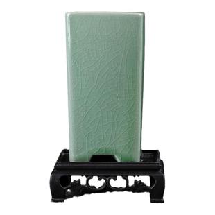 陶瓷粗陶冰裂石湾款四方签筒悬崖高飘枝花盆兰花竹子绿植专用盆