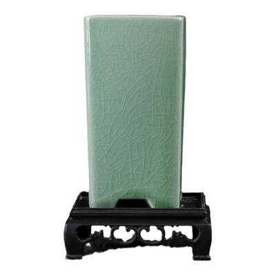 陶瓷粗陶冰裂石湾款四方签筒悬崖高飘枝花盆兰花竹子绿植专用盆