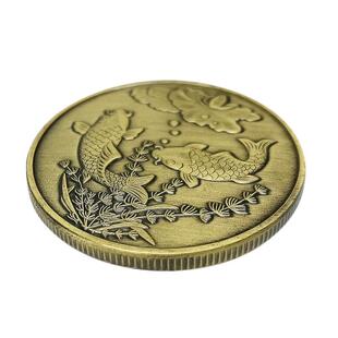 锦鲤古青铜硬币连年有余幸运币纪念章水缸装饰结婚回礼喜糖伴侣
