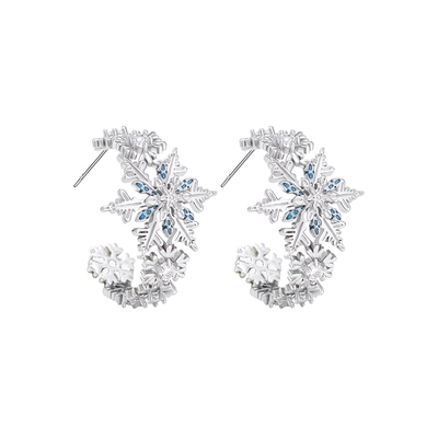 SUMIYAKI雪花耳环精致耳圈高级