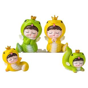 网红蛋糕装饰小蛇宝宝摆件儿童生日可爱许愿蛇宝周岁烘焙装扮插件