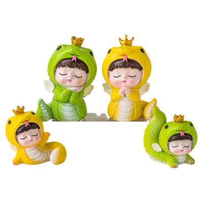 新年蛋糕装饰蛇宝摆件跨年插件