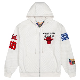 jeff hamilton NBA系列公牛队篮球美式开衫皮衣夹克秋冬款男女