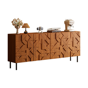 中古风边柜雕花餐边柜轻奢侘寂储物柜电视柜收纳装饰玄关柜子定做