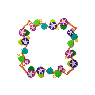 幼儿园教室黑板报布置树叶相框花边框围栏柳条环境主题墙饰墙贴