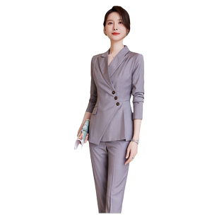 诗璐雅高级感轻奢职业女装春秋气质女神范时尚ol精致正装西服套装