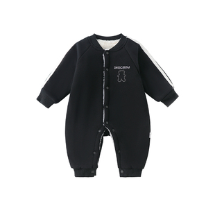 婴儿衣服秋冬季夹棉连体衣婴幼儿宝宝冬装男宝保暖加绒外出服加厚