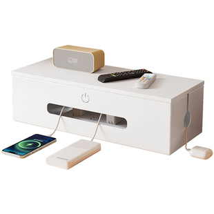 电线收纳盒插排插座桌面线路整理盒电源线插线板理线神器充电线盒