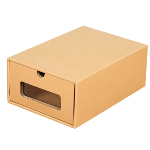 家用透明牛皮纸aj靴鞋盒防尘整理收纳盒可折叠抽屉式宿舍纸盒鞋子