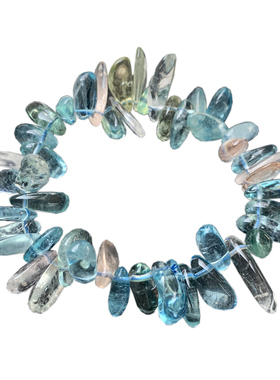 天然冰透摩根石随形单圈手链水晶