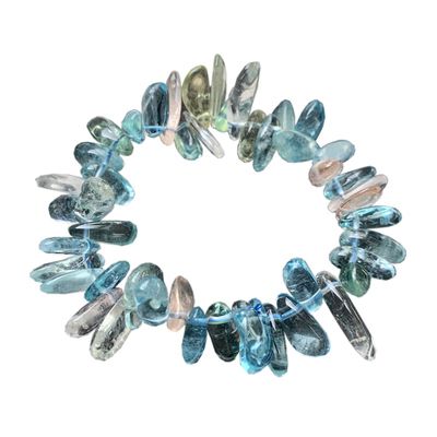 天然冰透摩根石随形单圈手链水晶