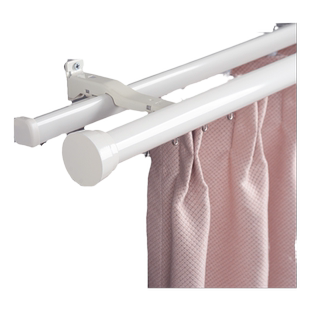 轨道罗马杆简约加粗铝合金静音侧装顶装滑道单双窗帘杆下滑轨超长