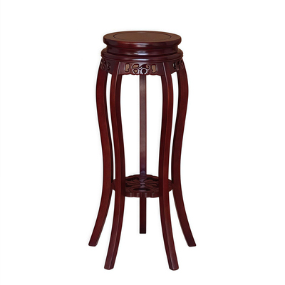 中式实木底座客厅落地花架