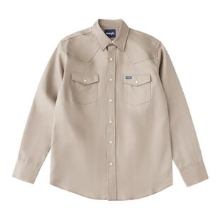 Wrangler威格西部牛仔风长袖工装衬衫男士纯棉硬挺外套黄石剧同款