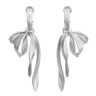 十口二冂原创设计长款丝带耳钉女圆脸显瘦耳饰2024新轻奢高级感