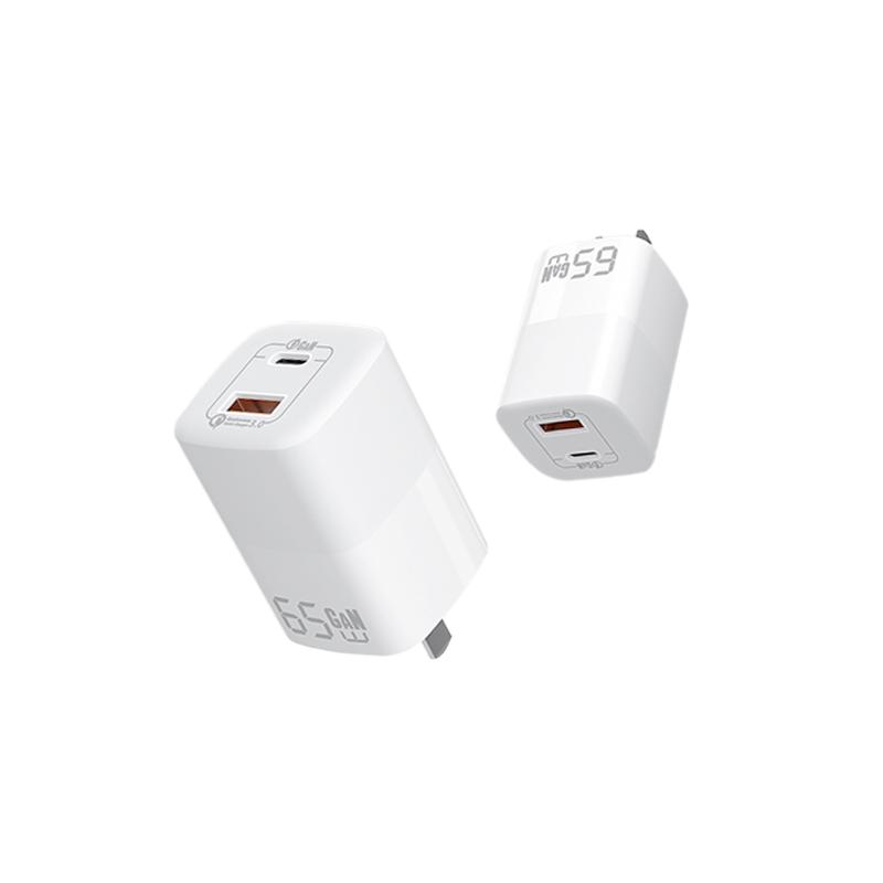 65W雙口氮化鎵充電器PD快充頭適用蘋(píng)果華為OPPO三星小米筆記本iPad手機(jī)MacBookpro電腦雙口mini便攜GaN閃充頭