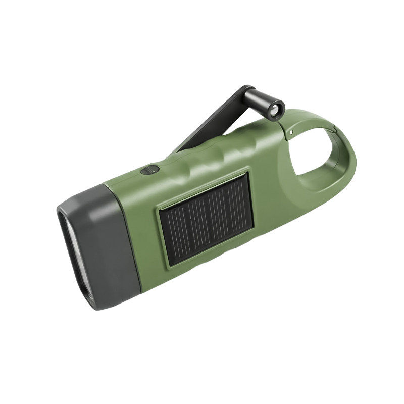 手电筒手摇发电小便携战备户外应急防灾多功能太阳能充电强光照明