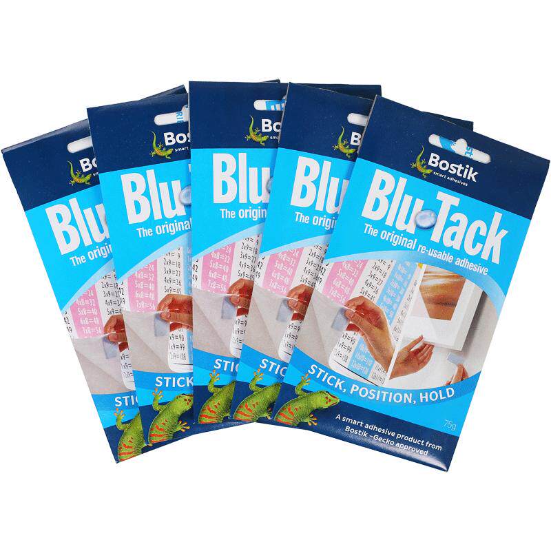 Bostik蓝丁胶无痕胶高粘度清洁耳机手机蓝胶手办高达模型bluetack相框专用胶结婚蓝钉胶兰丁泥胶贴粘卡丁胶