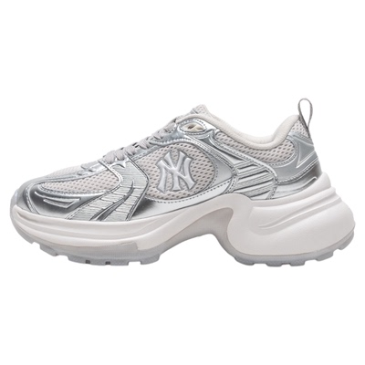 MLB时尚休闲老爹鞋银色网面拼接厚底鞋子25冬季新款休闲鞋SHW04