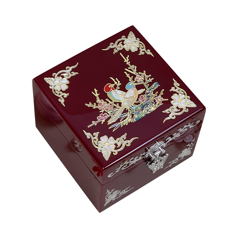 螺钿镶嵌漆器迷你首饰盒复古妆奁