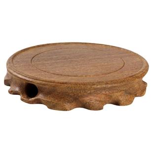 复古实木圆形底座舍利塔佛像木质底托奇石茶壶花瓶香炉托架摆件