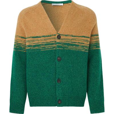 【季末折扣】Pringle of Scotland 秋冬男宽松拼色羊毛开襟衫