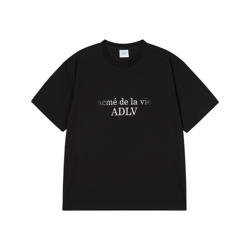 ADLV灰雾渐变复古字母短袖T恤