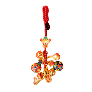 敦煌吞金兽钥匙扣手机链国风博物馆文创招财好运福袋平安财神新年