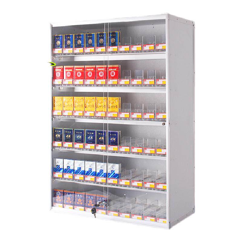 挂墙式烟架便利店放烟香烟自动推进器展示柜 带门带锁烟草专卖架