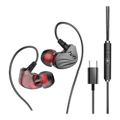 专用高音质有线入耳式降噪耳机弯头圆孔 ty-pec 电脑手机游戏吃鸡